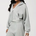 Cropped Zip-Up Sports Hoodie Jacket